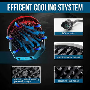 ไฟสปอตไลท์สำหรับขับรถทรงกลมสว่างมากขนาด7นิ้วหลอดไฟสีเหลืองอำพัน60W โคมไฟเสริมรถบรรทุกออฟโรด4x4 - Product Image 4