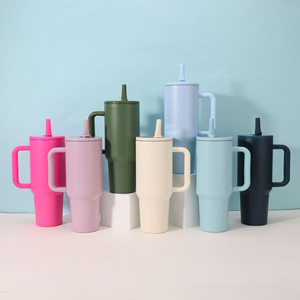 Custom Spill Proof Hydro Traveler Reusable 40 oz Insulated Stainless Steel Tumbler Thermos Handle Flip Straw Camping 12-24 - Product Image 1