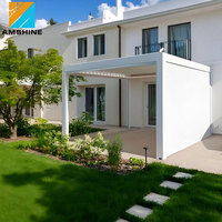 12 ft X 22 ft. OEM Pergola Modern Dış Mekan Biyoklimatik Su Geçirmez Alüminyum Motorlu Panjurlu Pergola Veranda