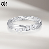 Bague éternité pour femme en argent sterling 925, perle blanche Edison de qualité AAAAA, plaquée rhodium, certifiée CMA, vente en gros CDE YR0813