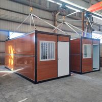 Maison préfabriquée en conteneur à deux étages, pliable, en acier et panneaux sandwich, design industriel, 3m x 6m