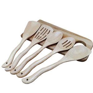 Custom Kitchenware Set Spatula Ladle Turner Pasta Server Wooden Kitchen Cooking Utensils