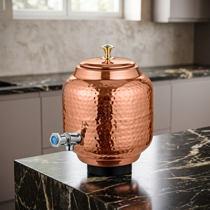 KAMRAN Eco-Friendly Healthy Copper Hammered Metal <b>Water</b> Dispenser Classic Design Indoor Kitchen Use <b>5L</b>/8L Tea Pots Kettles Model - Product Image 1