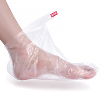 Prix bas, vente en gros, 100 pièces/sac, couvre-pieds jetables professionnels amovibles en plastique transparent, chaussettes de protection pour les pieds en PE pour salon