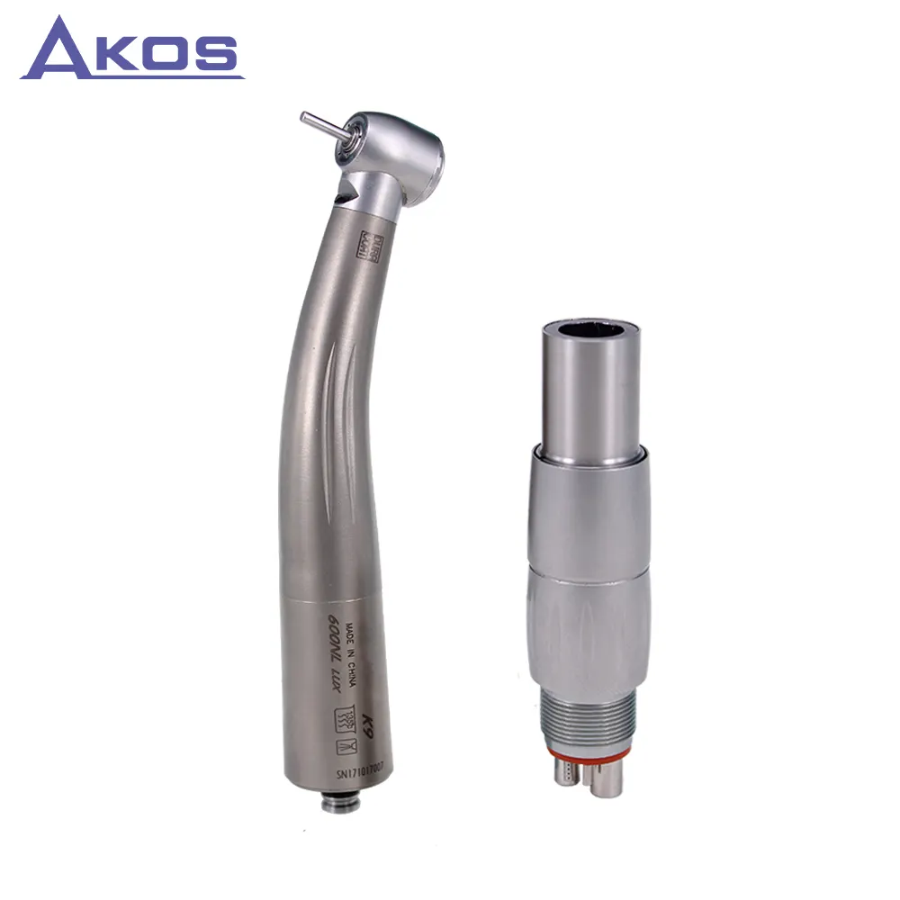 연결기를 가진 치과 고속 handpiece led 터빈 광섬유 handpiece