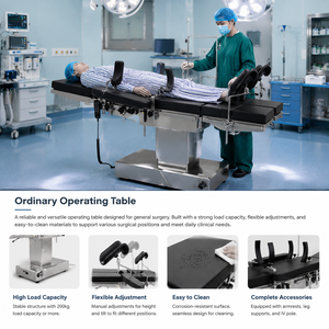Degao Manual Adjustable Ordinary Operating <b>Table</b> with High Load Capacity for Hospital and Clinic General Surgery Procedures - Product Image 2