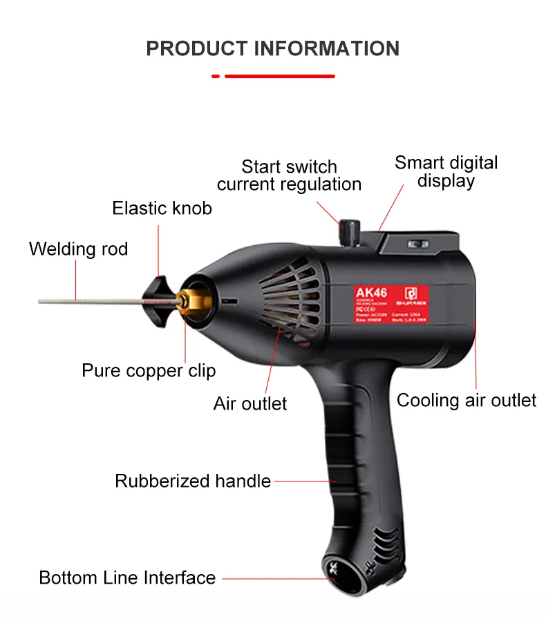 Máquina de soldadura portátil de alta calidad, soldador manual de 220V