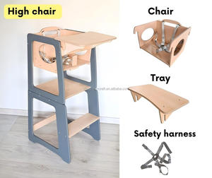 Tour d'apprentissage de cuisine 3-en-1 portable et réglable, tabouret d'apprentissage fait main, chaise haute pour tout-petits - Product Image 2
