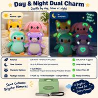 Peluche LED lumineuse en coton, jouet doux en coton PP, lapin, pingouin, renard, ours