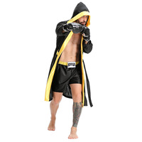 Halloween adulte homme Boxer Gamewear Combat Robe noir à capuche veste Cape Sport Shorts Anime personnage Cosplay Costume Robe