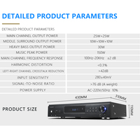Mini Système Sonore Home Cinéma 5.1 Surround 3D avec Amplificateur 5.1, Connexions USB/TB/Fibre Optique/Coaxiale et Haut-Parleurs Satellites Combinés