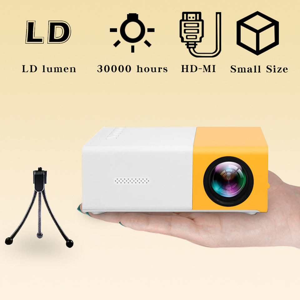 YG300 Mini LED Pocket Projector - 1080P Portable Home Theater