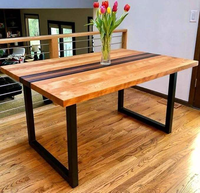 Pieds de table carrés en acier inoxydable en forme de T, style industriel contemporain, pour extérieur, cadre noir, installation facile, DIY, mobilier de bureau