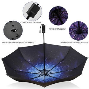 Windproof Automatic Open Close Travel <b>Umbrella</b> Compact UV Protection Sun Rain <b>Umbrella</b> with Custom Logo Support - Product Image 4