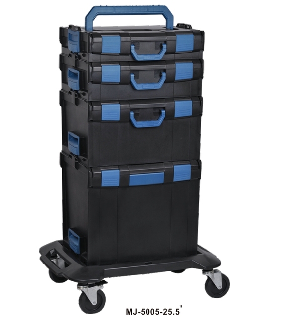 MQ-5005 Modular Multifunctional Plastic Rolling Tool Box Handle and Wheels for Convenient Storage and Transportation