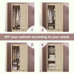 Armoire <span class=keywords><strong>en</strong></span> bois pour vêtements, meubles de chambre à coucher - Product Image 5