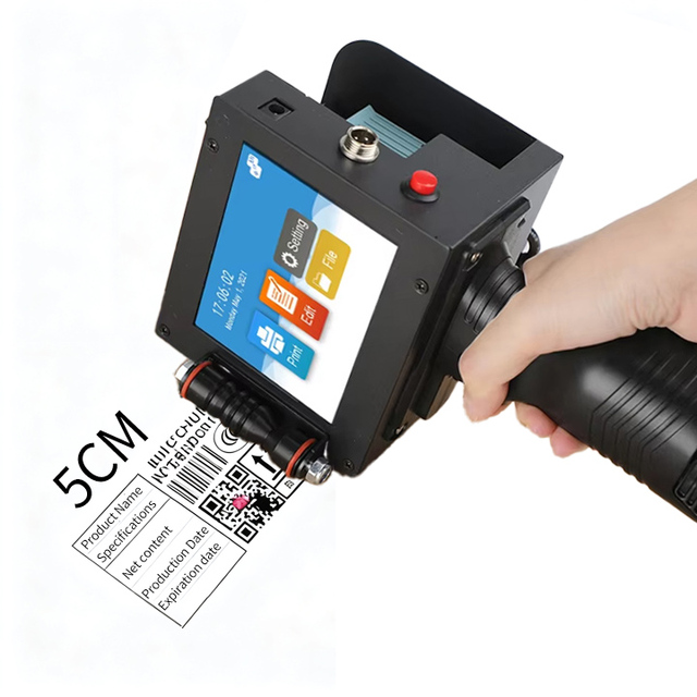 5CM Portable  Handheld Inkjet Printer Fast Dry 600dpi Excellent for Batch Coding Expiry Date Printing Easy Use Label Printer