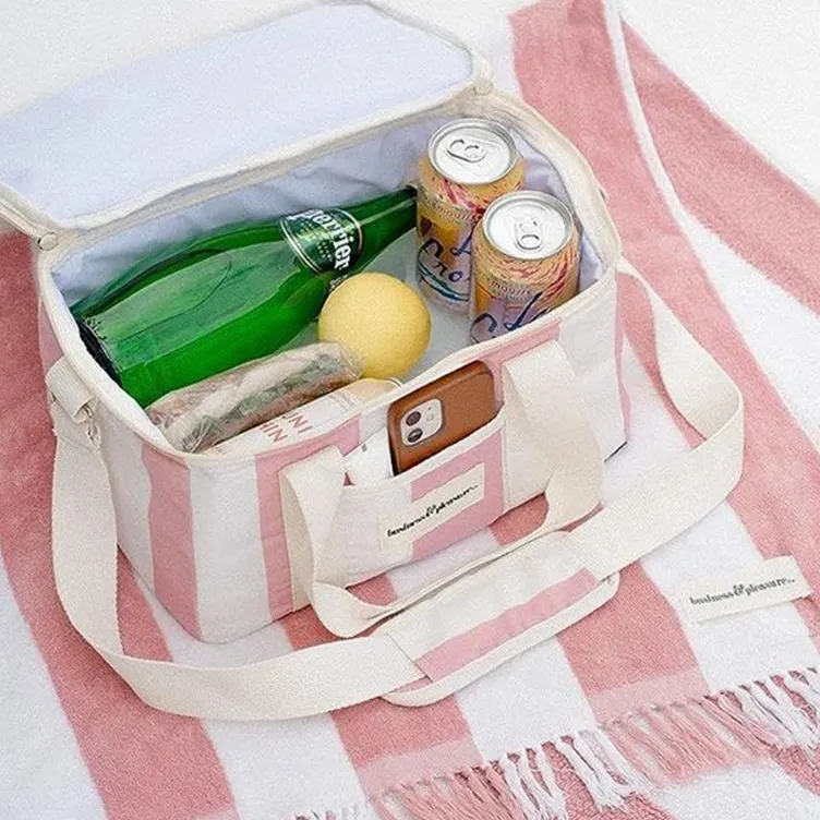 Bolsa térmica para vacaciones, bonita bolsa de almuerzo Vintage para días de playa, picnics, mantener la comida, bebidas frescas, bolsa de forro a prueba de fugas con aislamiento frío