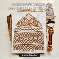 Gorro Kufi Estilo Omaní para Hombre, Gorro de Oración Musulmán Bordado, Tocado Islámico Tradicional, Acrílico Satinado, Ecológico, Transpirable