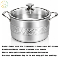 Acier inoxydable martelé 304 ustensiles de cuisine 9 pièces 3 plis casseroles et ensemble de casseroles pour la cuisine cuisson Non toxique lave-vaisselle