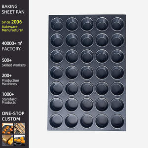 Plaque de cuisson en acier aluminisé antiadhésive, grande capacité, 35 trous, moules à pâtisserie ronds, plateau de cuisson commercial pour muffins et cupcakes - Product Image 5