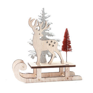 <span class=keywords><strong>Slitta</strong></span> in Legno con Renne per Decorazioni Natalizie da Interno - Product Image 1