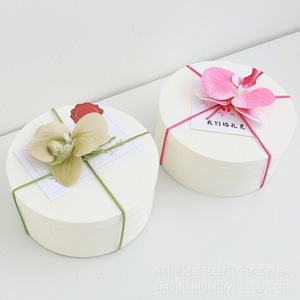 Bamboo Round Wedding <b>Gift</b> <b>Box</b> With Card And Cosmetics <b>For</b> Bridal Party Handmade <b>Gift</b> Packaging - Product Image 5