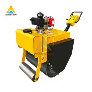 Xinsda 330KG marche derrière le rouleau d'impact à tambour unique fabriqué pour le moteur de composant de base de construction de routes inclus - Product Image 1