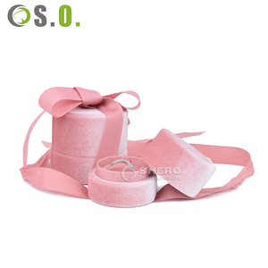 Boîte à bijoux en velours personnalisée pour cadeaux, avec nœud, pour colliers et bagues en diamant, emballage cadeau en flanelle - Product Image 3