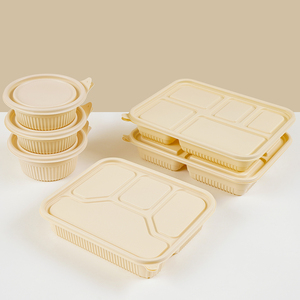 使い捨て電子レンジで安全なPLA生分解性コーンスターチ食品容器ランチミール弁当箱スープボウルコンパートメント付き - Product Image 5
