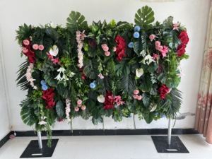 SPR Bruidsboeket <span class=keywords><strong>Design</strong></span> Bloemen Groene Plantenwand Achtergrond Bruiloft Groothandel Kunstbloemenmat voor Op Maat Gemaakte Bloemenwand - Product Image 2