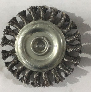 Cepillo de alambre de hierro para limpieza, rueda Circular de alambre de nudos trenzados de acero de 75mm de diámetro, calidad prémium, 5 pulgadas - Product Image 4