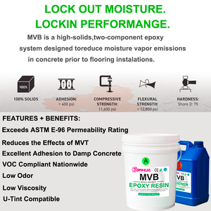 Kit de imprimación epoxi <span class=keywords><strong>MVB</strong></span> 2:1, barrera de vapor de humedad, 100% sólidos, acabado transparente, imprimación a prueba de humedad - Product Image 2