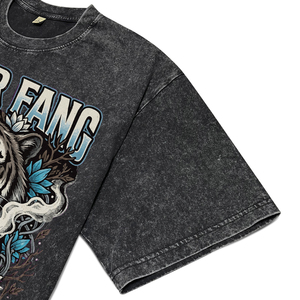 <b>Men's</b> 100% Cotton Acid Wash Garment Dyed Breathable T-Shirt Custom Superior Quality Pattern Tiger Print Tees for Wholesale - Product Image 5