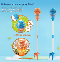 Machine à bulles électrique 2-en-1 et arroseur pour enfants – Jouet aquatique d'extérieur avec lumières pour l'été