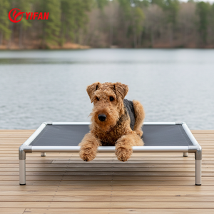 Cama para Perro Ecológica, Elevada, Refrescante, Lavable y Resistente a Mordeduras, con Marco de Aleación de Aluminio Duradero y Funda Extraíble - Product Image 1