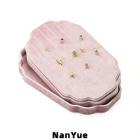 Plateau à bagues en velours de luxe en forme de nuage, logo personnalisé, plusieurs fentes, rangement pour bagues et boucles d'oreilles, présentoir pour bijouterie, plateau à bijoux