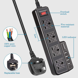 Carte d'extension de prise électrique, 5 v 4 UK, à adaptateur USB - Product Image 4