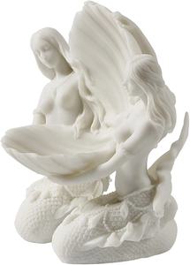Statue de sirène nue en marbre blanc de Chine sculptée à la main pour la décoration de jardin extérieur - Product Image 3