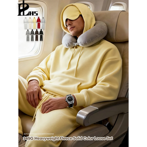 Ensemble sweat à capuche et pantalon en molleton uni tendance pour homme, avec masque pour les yeux en forme de cœur, par un créateur de vêtements pour hommes - Product Image 6