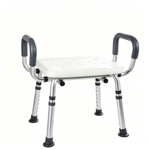 Tomoyuki Shower <b>Stool</b> Aluminum Alloy <b>Height</b> <b>Adjustable</b> With Armrests Non Slip Pads For Elderly Disabled Pregnant Women - Product Image 1