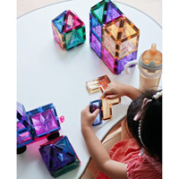Jouets Montessori MNTL avec logo personnalisé 62 pièces de blocs de construction magnétiques Tuiles magnétiques créatives en plastique pour l'apprentissage