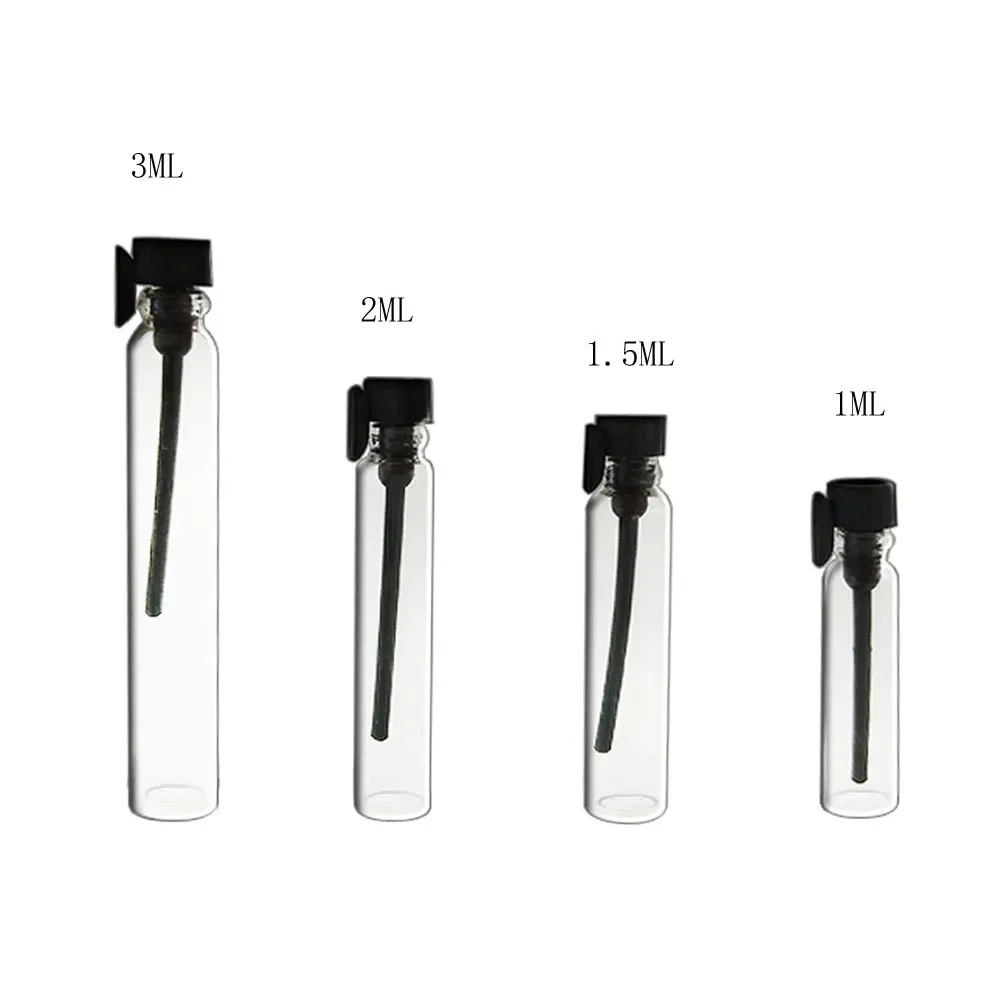 LanJing Clear Amber Perfume Sample Vials Tester Vials 1ml 1.5ml 2ml 3ml with Plastic Stick