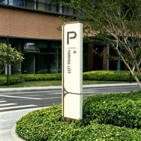 Panneau de signalisation routière personnalisé grand format pour entreprises, panneau publicitaire pour allées piétonnes, panneau de signalisation extérieur sur pylône
