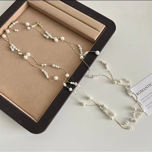 Korean Style White Pearl Necklace Multi Layered Star Pattern Geometric Design Gold Silver Chain Everyday Wear Autumn Winter - Product Image 3