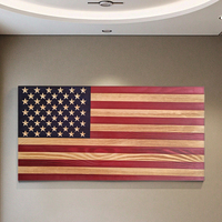 Plaque Murale Décorative Élégante en Bois Drapeau Américain pour la Maison et le Bureau, Art Déco Intérieur, Artisanat à Suspendre