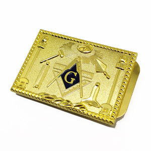 Pince à billets de haute qualité pour francs-maçons, en métal, plaqué or, avec insigne maçonnique personnalisé, vente en gros - Product Image 5