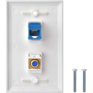 1-חבילה ethernet לשקע קיר קוקס עם יציאת keystone keystone, 1 יציאת keystone, כבל מצופה זהב קואקס f סוג יציאה קיר צלחת - Product Image 4