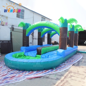 WINSUN Toboggan aquatique gonflable <span class=keywords><strong>tropical</strong></span> à double voie de qualité commerciale avec piscine pour adultes et enfants - Product Image 4