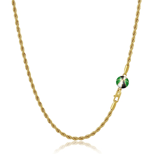 Colgante de Baloncesto Chapado en Oro de 14K con Eslabones Retorcidos y Esmalte Colorido, Joyería Deportiva Impermeable, Regalo con Cadena de Cuerda de Acero Inoxidable 316L - Product Image 6